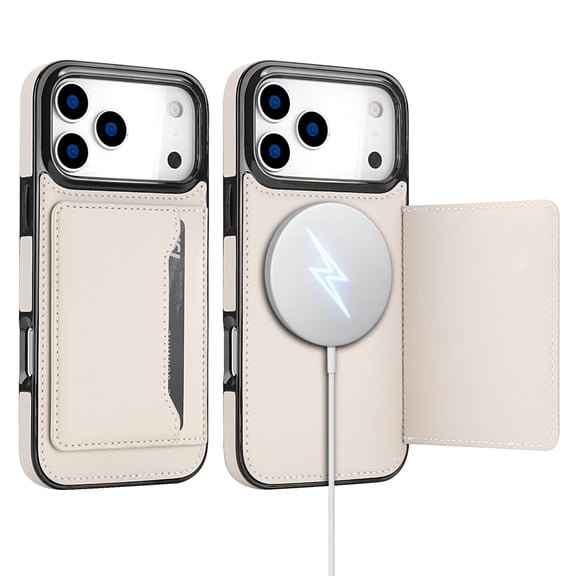 TECH CIRCLE Wallet Phone Case for iPhone 12 Pro Max, with Card Holder, Stand, Compatible with MagSafe and Magnetic Accessories, Lightweight PU Leather Shell Protective Case, Apricot