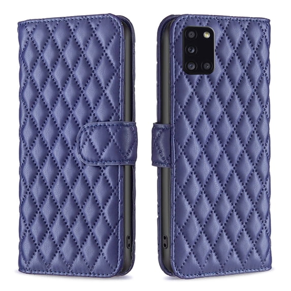 TECH CIRCLE Wallet case for Samsung A31, Argyle Pattern PU Leather Wallet case with Kickstand Card Slots Magnetic Closure Shockproof Case For Samsung A31 6.4" 2020,Blue