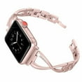 thumbnail image 1 of TECH CIRCLE X-Shape Band for Apple Watch Band 38mm 40mm 41mm, Women Bling Metal Single Chain Bracelet iwatch Bands for iWatch Series 9/8/7/6/5/4/3/2/1/SE,Pink, 1 of 5