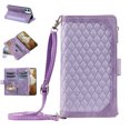 thumbnail image 1 of TECH CIRCLE Zipper Wallet Case for Apple iPhone 11 6.1 inch,Crossbody Shoulder Strap Card Pocket Shockproof Flip Kickstand Phone Cover with Wrist Strap,Purple, 1 of 14