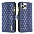 thumbnail image 1 of TECH CIRCLE Zipper Wallet case for iPhone 12 Pro Max, Stylish Argyle Pattern PU Leather Wallet case with Handstrap Kickstand Card Slots Magnetic Closure Shockproof Case For iPhone 12 Pro Max,Blue, 1 of 6