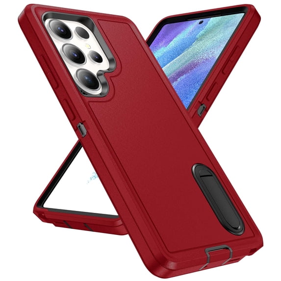 TECH CIRCLE for Samsung Galaxy S26 3-Layer PC+TPU+PC Case with KickStand Slim Heavy Duty Rugged Shock-Absorbent Tough Durable Cover,A