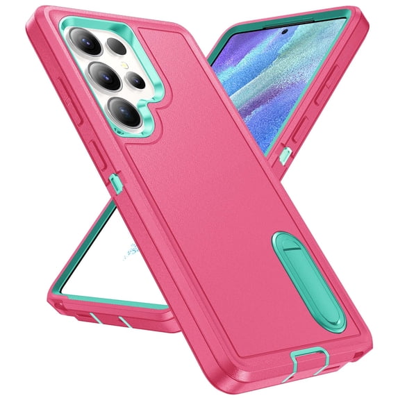 TECH CIRCLE for Samsung Galaxy S26+ 3-Layer PC+TPU+PC Case with KickStand Slim Heavy Duty Rugged Shock-Absorbent Tough Durable Cover,C