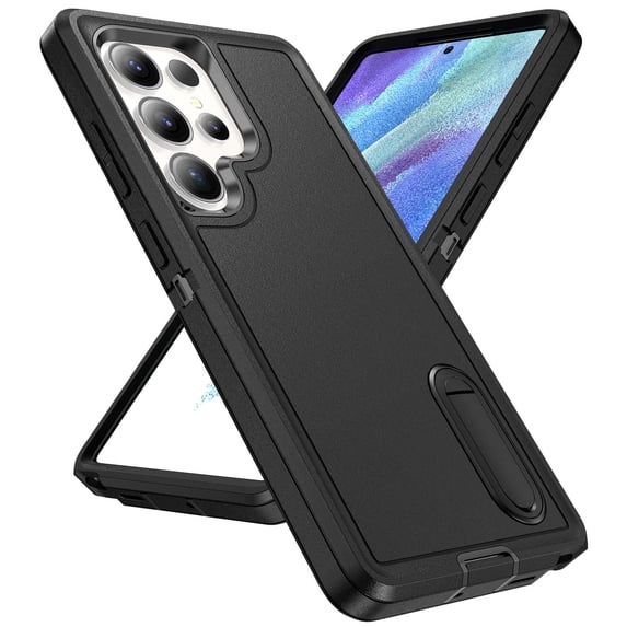 TECH CIRCLE for Samsung Galaxy S26+ 3-Layer PC+TPU+PC Case with KickStand Slim Heavy Duty Rugged Shock-Absorbent Tough Durable Cover,K