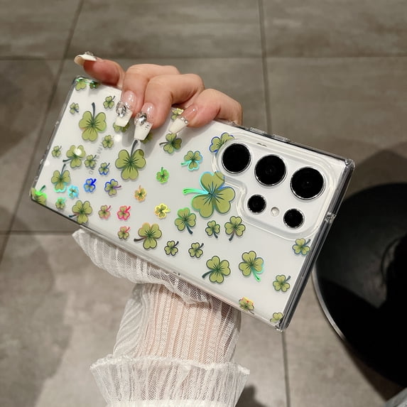TECH CIRCLE for Samsung Galaxy S26+ Flower Floral Slim Clear Phone Case Shockproof Soft TPU Flower Pattern Heavy Duty Protective Cover,A