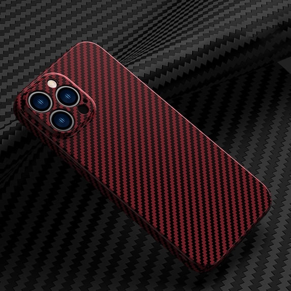 TECH CIRCLE for iPhone 11 Pro Max,Rigid PC Back and Soft TPU Ultra Slim Shockproof Carbon Fiber Cover for iPhone 11 Pro Max 6.5 inch,Winered