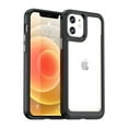thumbnail image 1 of TECH CIRCLE for iPhone 12 Case, 6.1 Inch, Transparent Back Scratch Shock Resistant Rubber Soft TPU Bumper Heavy Duty Acrylic Hard Case Cover, Black, 1 of 8