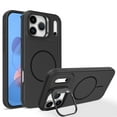 thumbnail image 1 of TECH CIRCLE for iPhone 12 Pro Max Case, Compatible with MagSafe, Camera Kickstand, Slim Skin Hybrid PC+TPU Protective Back Cover, Black, 1 of 5