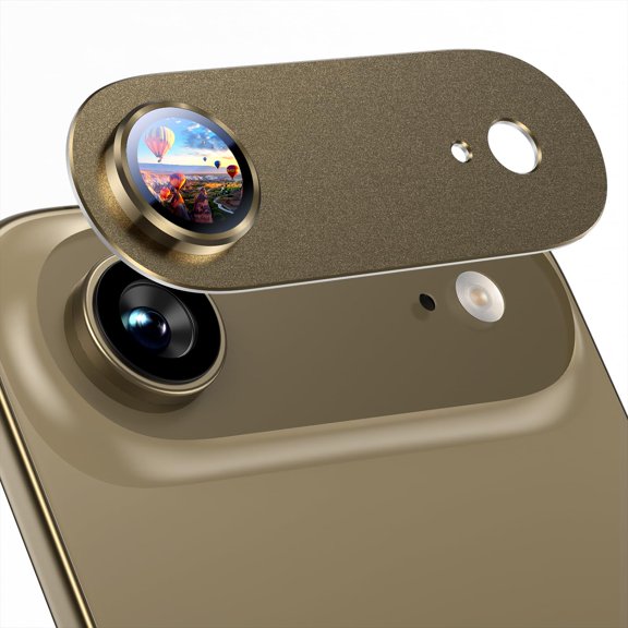 TECH CIRCLE for iPhone Air Camera Lens Protector, Luxury Tempered Glass + Aluminum Metal Ring Camera Cover, 9H Hardness,HD Clear Case Friendly,Gold