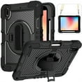thumbnail image 1 of TECH CIRCLE iPad 10.2 Case (9th/8th/7th Generation) - Kids Proof Rugged Case with Kickstand / Adjustable Hand/Shoulder Strap, Black, 1 of 9