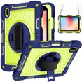 thumbnail image 1 of TECH CIRCLE iPad 10.2 Case (9th/8th/7th Generation) - Kids Proof Rugged Case with Kickstand / Adjustable Hand/Shoulder Strap, Navy + Green, 1 of 9