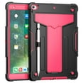thumbnail image 1 of TECH CIRCLE iPad 10.2 inch Case 9th/8th/7th Generation Case 2021/2020/2019,Shockproof Kids Friendly Convertible Stand Full Body Rugged Protective Sturdy Kids Cover with Pencil Holder, Black + Rose, 1 of 4