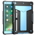 thumbnail image 1 of TECH CIRCLE iPad 10.2 inch Case 9th/8th/7th Generation Case 2021/2020/2019,Shockproof Kids Friendly Convertible Stand Full Body Rugged Protective Sturdy Kids Cover with Pencil Holder, Black+Blue, 1 of 4