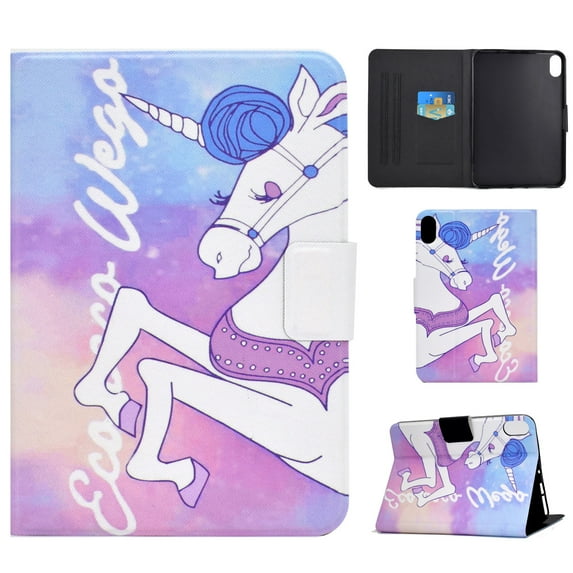 TECH CIRCLE iPad 10th Generation 10.9 inch Case 2022, Cute Pattern Slim Folio Protective with Auto Wake/Sleep Multiple Angles Stand Smart Wallet Cover for Apple iPad 10th Gen 2022,Pink Horse