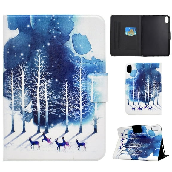 TECH CIRCLE iPad 10th Generation 10.9 inch Case 2022, Cute Pattern Slim Folio Protective with Auto Wake/Sleep Multiple Angles Stand Smart Wallet Cover for Apple iPad 10th Gen 2022,Pink Deer