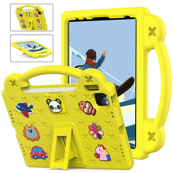 TECH CIRCLE iPad 10th Generation Case 10.9 Inch 2022,EVA Cute Bear Kids Case Shockproof Rugged Protective Kickstand Boy Girl Cover with Pencil Holder for iPad 10th Gen 10.9 Inch 2022, Yellow