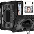 thumbnail image 1 of TECH CIRCLE iPad 10th Generation Case 10.9 Inch 2022,Heavy Duty Rugged Protective Case Rotating Hand Strap Stand Handle Shoulder Strap Kids Case for iPad 10th Generation iPad 10.9 Inch 2022,Black, 1 of 9
