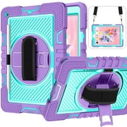 TECH CIRCLE iPad 10th Generation Case 10.9 Inch 2022,Heavy Duty Rugged Protective Case Rotating Hand Strap Stand Handle Shoulder Strap Kids Case for iPad 10th Generation iPad 10.9 Inch 2022,Purple