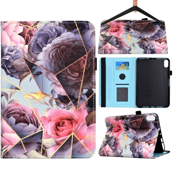 TECH CIRCLE iPad 10th Generation Case iPad 10.9 Inch Case 2022, iPad Case 10th Generation Multi-Angle Viewing Stand Cover with Hand Strap Card Slots Wallet Case for iPad 10th Gen 10.9" 2022 Case,Rose