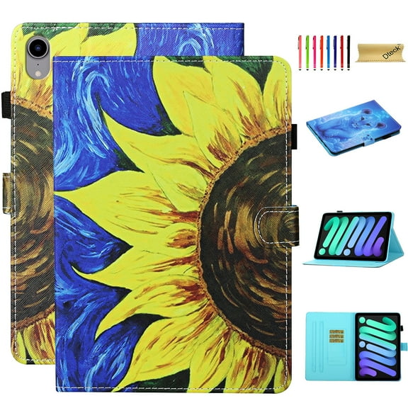 TECH CIRCLE iPad 10th Generation Case 10.9 Inch 2022, PU Leather Folio Adjustable Smart Stand Wallet Case with Auto Sleep/Wake Protective Covers for Apple iPad 10th Generation 10.9", Sun Flower