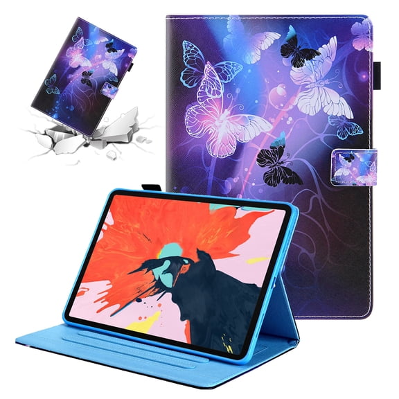TECH CIRCLE iPad 10th Generation Case iPad 10.9 Inch Case 2022, PU Leather Stand Wallet Smart Flip Multiple Viewing Angles Cover with Auto Sleep Wake Feature Protective Case, Purple Butterfly