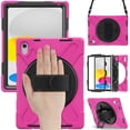 thumbnail image 1 of TECH CIRCLE iPad 10th Generation Case 10.9 Inch, Shockproof Rugged Drop Protection Cover with 360° Rotatable Kickstand & Shoulder Strap for 10.9" iPad Case 2022 Released, Rose, 1 of 8