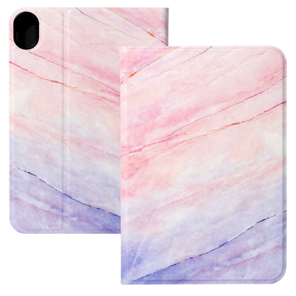 TECH CIRCLE iPad 10th Generation Case 10.9 inch 2022, PU Leather Folio Adjustable Stand Auto Wake/Sleep Soft TPU Back Smart Cover for Apple iPad 10th Gen 10.9 inch 2022, Pink Purple Map