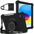 thumbnail image 1 of TECH CIRCLE iPad 10th Generation Case 2022 10.9 inch, Shockproof Rugged Drop Protection Cover with 360° Rotatable Kickstand & Shoulder Strap & Pencil Holder for 10.9" iPad Case 2022 Released, Black, 1 of 6
