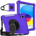 thumbnail image 1 of TECH CIRCLE iPad 10th Generation Case 2022 10.9 inch, Shockproof Rugged Drop Protection Cover with 360° Rotatable Kickstand & Shoulder Strap & Pencil Holder for 10.9" iPad Case 2022 Released, Purple, 1 of 6