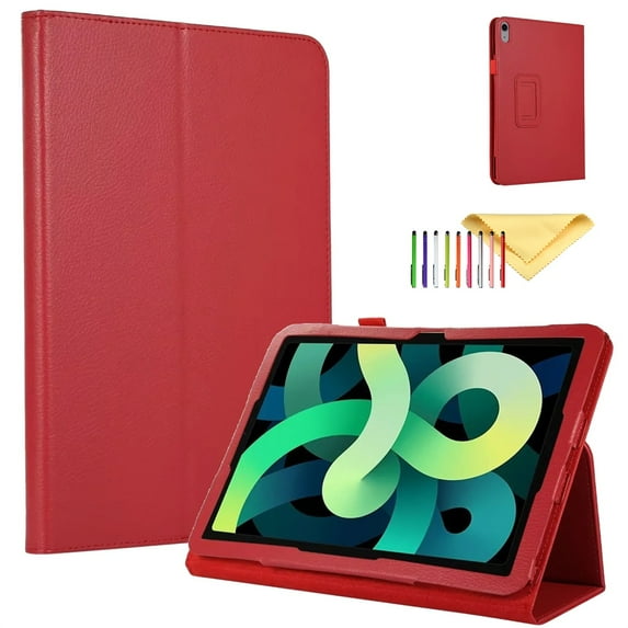 TECH CIRCLE iPad 10th Generation Case 2022, Premium Leather Slim Folio Stand Smart Protective Women Men Case with Auto Wake/Sleep for iPad 10th Gen 10.9" 2022 A2696 A2757 A2777, Red