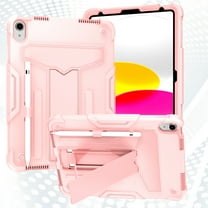 TECH CIRCLE iPad 10th Generation Case 2022, Shockproof Kids-Friendly Case Convertible Stand Full Body Rugged Protective Sturdy Cover with Pencil Holder for Apple iPad 10th Gen 10.9 inch 2022, Rosegold