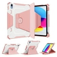 thumbnail image 1 of TECH CIRCLE iPad 10th Generation Case with Pencil Holder, 360 Degree Rotating Folio Stand Protective PU Leather Case with Clear Back Smart Sleep/Wake Cover for Apple iPad 10.9 Inch 2022,Pink, 1 of 11