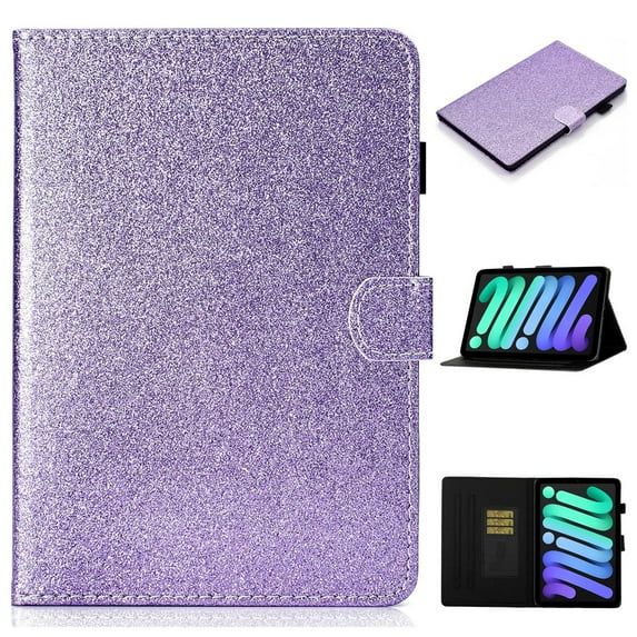 TECH CIRCLE iPad 10th Generation Case iPad 10.9 Inch Case 2022,Glitter Sparkly PU Leather Folio Wallet Cover Multiple Viewing Angles Stand Case with Auto Wake/Sleep for iPad 10.9 inch 2022, Purple