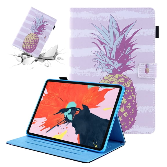 TECH CIRCLE iPad 10th Generation Case iPad 10.9 Inch Case 2022, PU Leather Stand Wallet Smart Flip Multiple Viewing Angles Cover with Auto Sleep Wake Feature Protective Case, Gold Pineapple