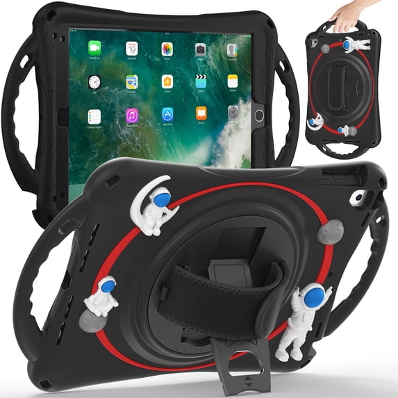 TECH CIRCLE iPad 10th Generation Case,iPad 10.9 inch 2022 Case for Kids,360 Rotating Handle Stand Pencil Holder Hand Shoulder Strap Shockproof Kids Case for iPad 10th Generation 10.9 inch 2022,Black