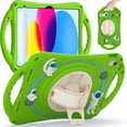 thumbnail image 1 of TECH CIRCLE iPad 9.7 Inch 5th/6th Generation 2018/2017 Case, 360 Rotating Handle Stand Case with Pencil Holder Hand Shoulder Strap Shockproof Kids Case for  iPad Pro 9.7/Air 2nd/Air 1st, Froggreen, 1 of 11