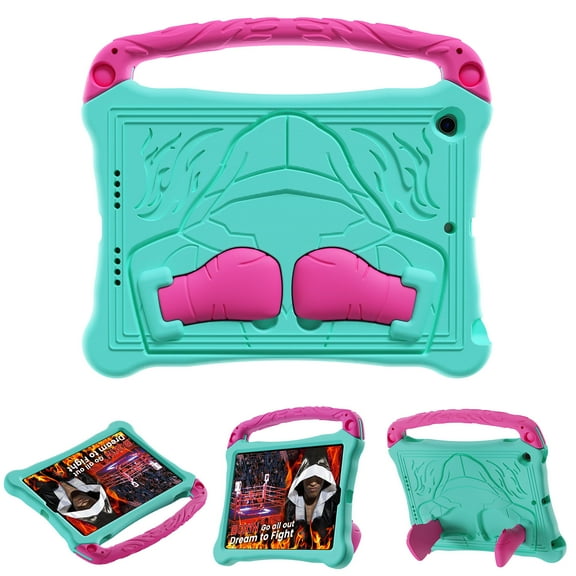 TECH CIRCLE for iPad 9th/8th/7th Gen Case 10.2",  iPad Air 3rd Gen/iPad Pro Case 10.5", Cute Boxing Shockproof Hard Case with Handle/Kickstand/Shoulder Strap, Protective Kids-Friendly Cover, Mint