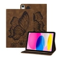 thumbnail image 1 of TECH CIRCLE iPad Case for iPad 10th Generation 2022, Slim Folio Stand Butterfly Embossed PU Leather Magnetic Wallet Cover with Pencil Holder & Elastic Strap for iPad 10th Generation 10.9" 2022,Brown, 1 of 11