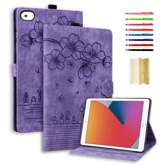 TECH CIRCLE iPad Mini 5 Case Mini 4 Mini 3 2 Cover, Smart Wake Sleep Flip Stand Case Soft PU Leather Card Slot Protective Wallet Case with Pen Holder for Apple iPad Mini 1 2 3 4 5 7.9 inch, Purple