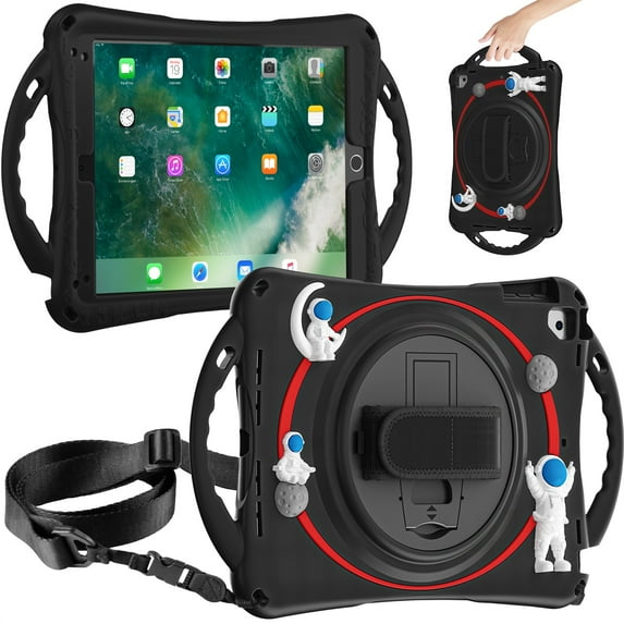 TECH CIRCLE iPad Mini 6 Case 8.3 Inch,iPad Mini 6th Generation Kids Case,360 Rotating Handle Stand Pencil Holder Hand Shoulder Strap Shockproof Kids Case for 2021 iPad Mini 8.3" 6th Gen, Black