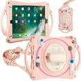 thumbnail image 1 of TECH CIRCLE iPad Mini 6 Case 8.3 Inch,iPad Mini 6th Generation Kids Case,360 Rotating Handle Stand Pencil Holder Hand Shoulder Strap Shockproof Kids Case for 2021 iPad Mini 8.3" 6th Gen, Pink, 1 of 14