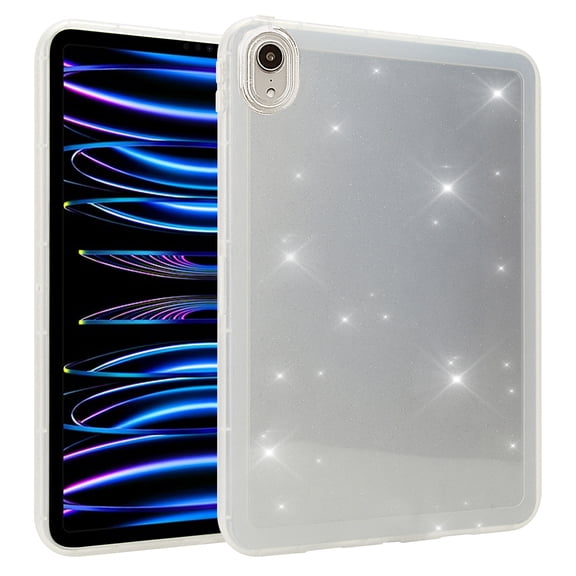 TECH CIRCLE for iPad Mini 6th Generation Case 8.3 Inch 2021, Clear Slim Glitter Bling Sparkle Kid Girls Women Full-Body Protective Soft TPU Back Cover Lightweight Thin Shell,White