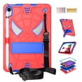 thumbnail image 1 of TECH CIRCLE for iPad Mini 7 8.3" (A17 Pro), iPad Mini 6 (8.3") 3-Layer Rugged Shockproof Case with Shoulder Strap, Built-in Kickstand, Pencil Holder, Cute Spider Heavy Duty Tablet Cover, Red Blue, 1 of 5