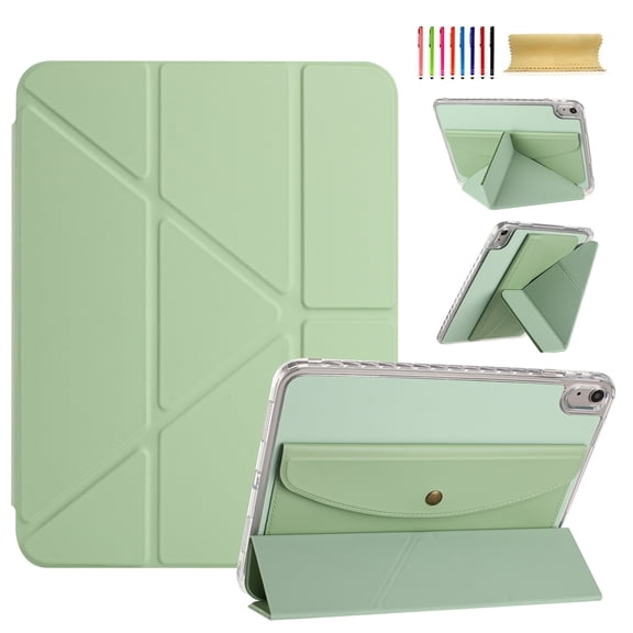 TECH CIRCLE for iPad Mini 8.3" (A17 Pro, 7th Gen), iPad Mini 6 8.3" (6th Gen) Smart Folio Case, Versatile Tri-fold Stand, Built-in Pencil Holder, Pocket, Auto Sleep Wake, Magnetic Closure, Green