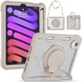 thumbnail image 1 of TECH CIRCLE for iPad Mini (A17 Pro) Case 2024, iPad Mini 6th Generation Case 8.3" 2021 Release, Shockproof Case with Kickstand / Handle / Pencil Holder / Shoulder Strap, Durable Portable Cover, Khaki, 1 of 8