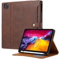 thumbnail image 1 of TECH CIRCLE for iPad Pro 12.9 Case 2022 2021 2020 2018,iPad Air 13 Case with Pencil Holder and Pocket,Premium PU Leather Folio Flip Stand Cover Shockproof Protective Auto Sleep/Wake Wallet Case,Coffee, 1 of 7
