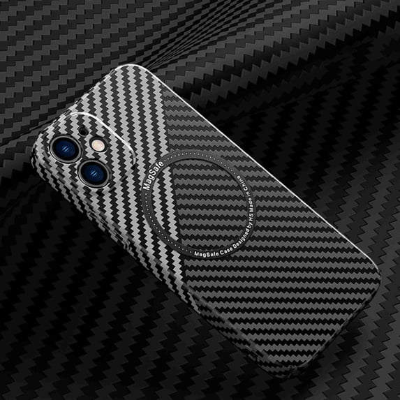 TECH CIRCLE for iPhone 11 6.1 Inch Magnetic Case, Shockproof Carbon Fiber Slim Fit Phone Cover Compatible with MAGSAFE Accessories & Charging Black Case for iPhone 11, Black/Silver