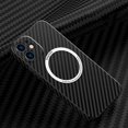 thumbnail image 1 of TECH CIRCLE for iPhone 11 6.1 Inch Magnetic Case, Shockproof Carbon Fiber Slim Fit Phone Cover Compatible with MAGSAFE Accessories & Charging Black Case for iPhone 11, Black, 1 of 7
