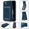 thumbnail image 1 of TECH CIRCLE for iPhone 11 Pro 5.8" Case,Luxury Synthetic Leather Back Shell Cover Phone Case with Card Holder Kickatand Compartment for iPhone 11 Pro, Blue, 1 of 7