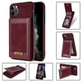 thumbnail image 1 of TECH CIRCLE for iPhone 11 Pro 5.8" Case,Luxury Synthetic Leather Back Shell Cover Phone Case with Card Holder Kickatand Compartment for iPhone 11 Pro, Winered, 1 of 7